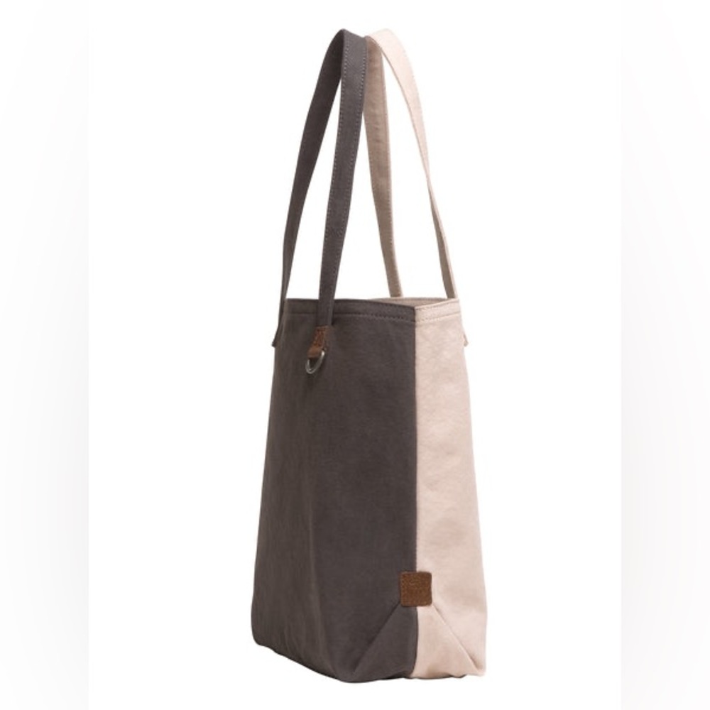 Alternative Apparel Cotton Shopper Tote Bag Canvas Duck Leather Tabs - Picture 2 of 13